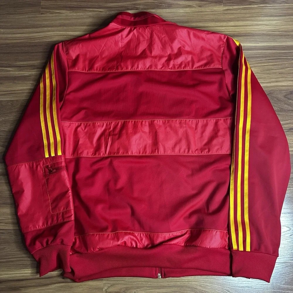Adidas Spain National Team Jacket Mens XL Red Track Warm Up Soccer Futbol RFEF